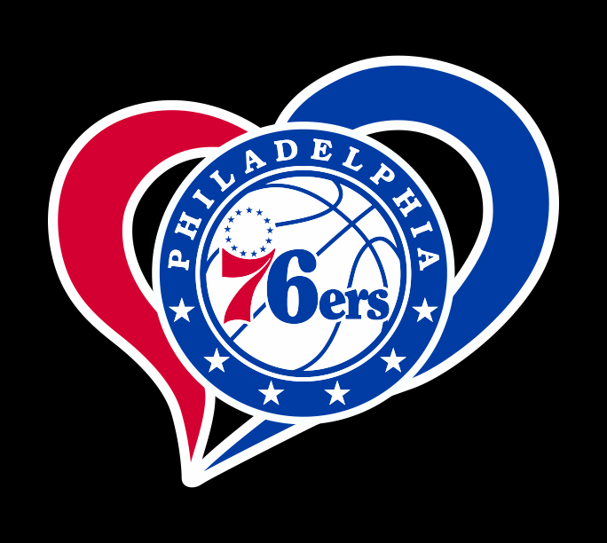 Philadelphia 76ers Heart Logo iron on paper